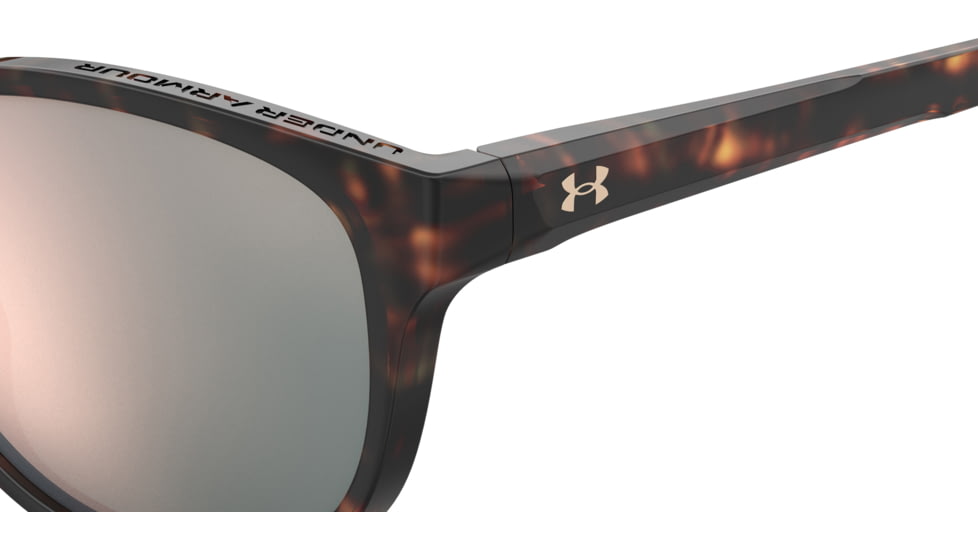 Under Armour Breathe Sunglasses with Brown Havana Frame and Rose Gold Mirror Lens, Medium, UA0014GS 086-0J
