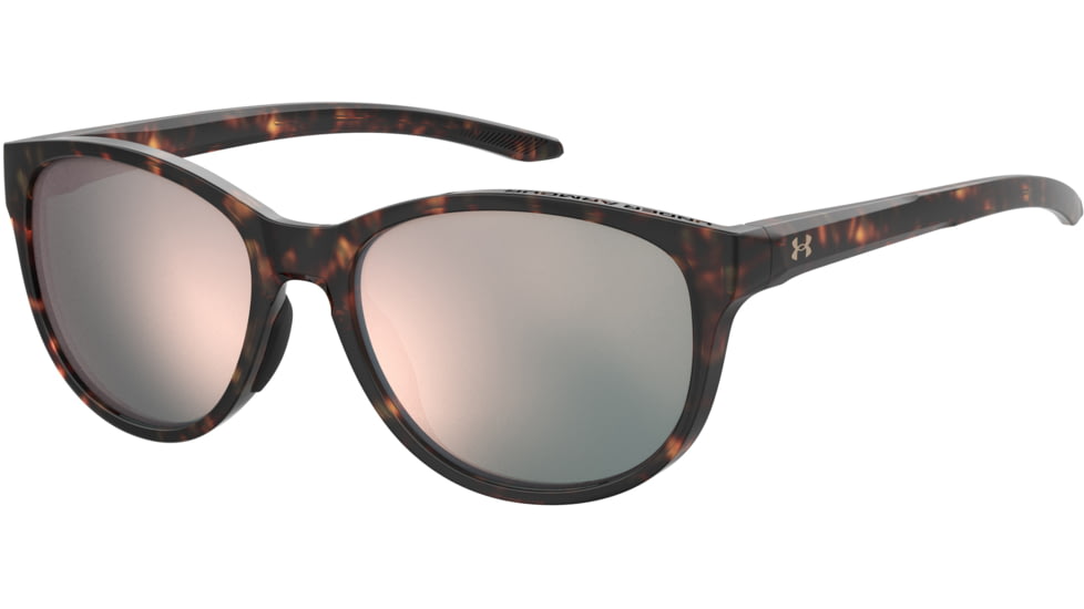Under Armour Breathe Sunglasses with Brown Havana Frame and Rose Gold Mirror Lens, Medium, UA0014GS 086-0J