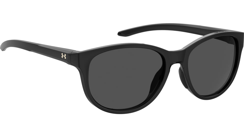 Under Armour Breathe Sunglasses with Shiny Black Frame and Grey Lens, Medium, UA0014GS 807-IR