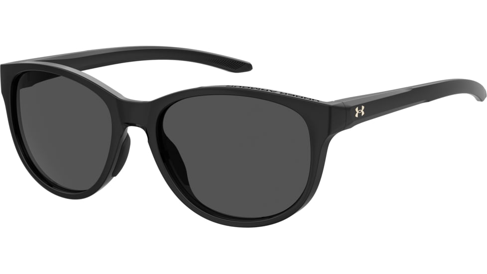Under Armour Breathe Sunglasses with Shiny Black Frame and Grey Lens, Medium, UA0014GS 807-IR
