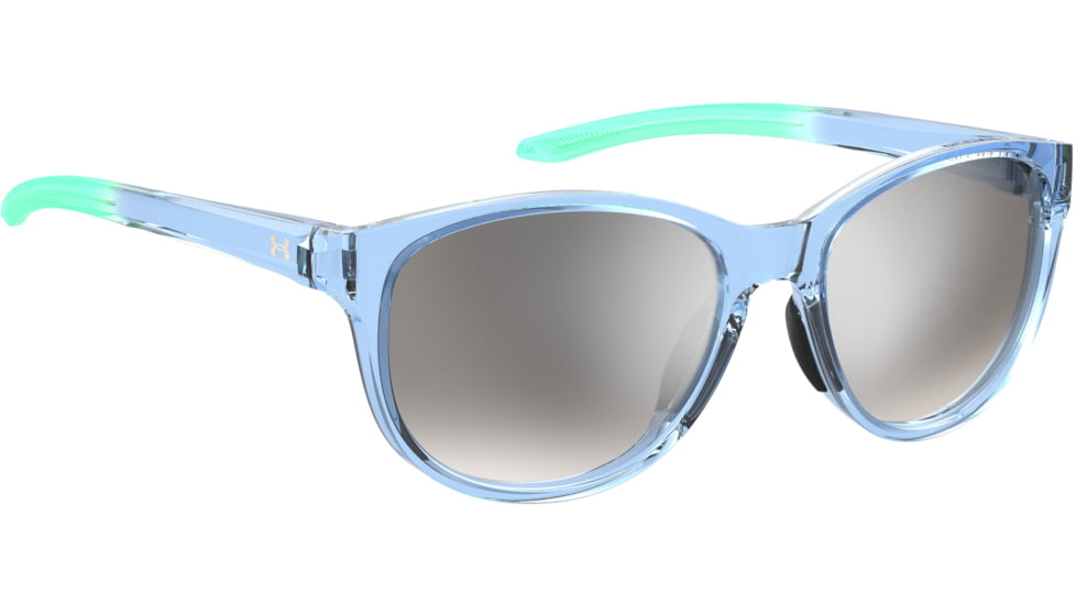 Under Armour Breathe Sunglasses with Transparent Azure Frame and Silver Mirror Lens, Medium, UA0014GS MVU-IC