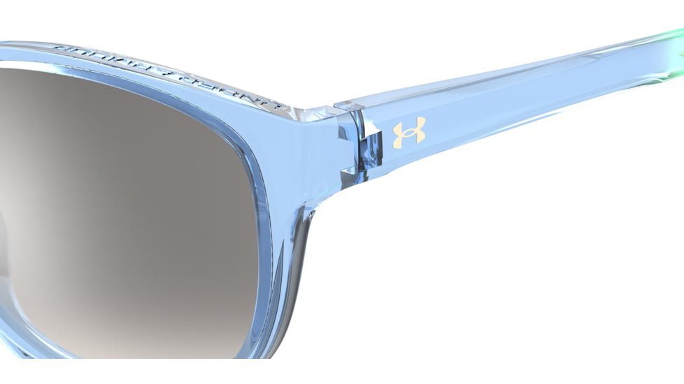 Under Armour Breathe Sunglasses with Transparent Azure Frame and Silver Mirror Lens, Medium, UA0014GS MVU-IC