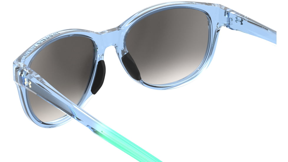 Under Armour Breathe Sunglasses with Transparent Azure Frame and Silver Mirror Lens, Medium, UA0014GS MVU-IC