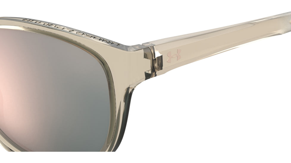 Under Armour Breathe Sunglasses with Transparent Grey Frame and Rose Gold Mirror Lens, Medium, UA0014GS 10A-0J