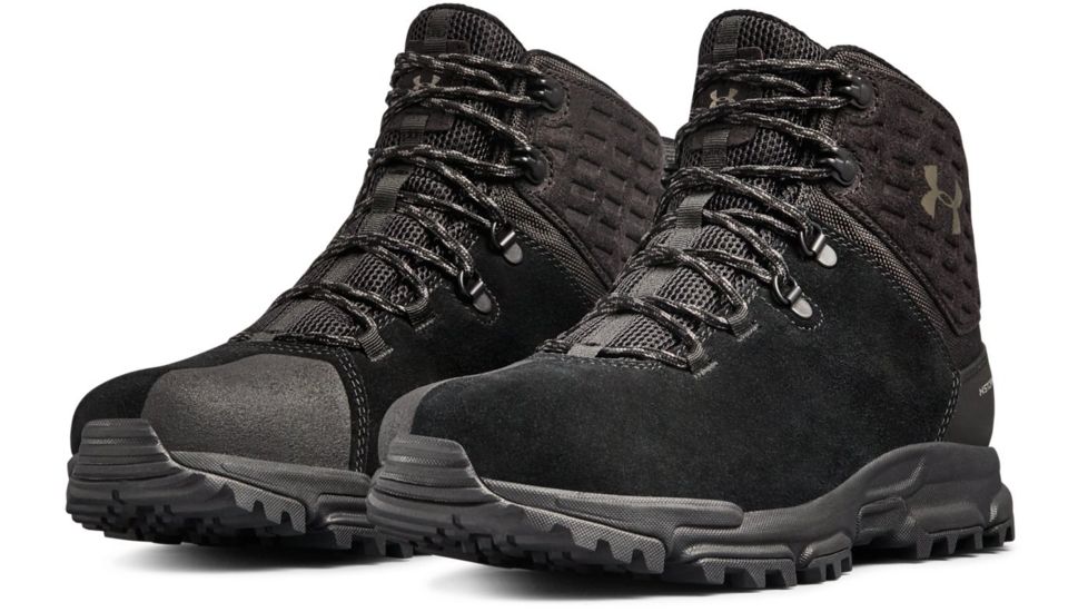Under Armour Brower Mid WP Mens, Black/Black/Charcoal, 12, 3020759-001-12
