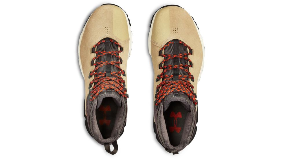 Under Armour Brower Mid WP Mens, City Khaki/Stone/Radio Red, 10, 3020759-200-10