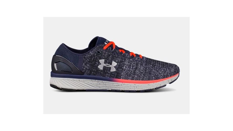 Under Armour Charged Bandit 3 Road Running Shoe - Mens-Grey/Navy-Medium-8.5