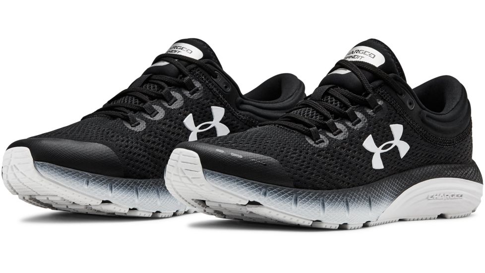 Under Armour UA Charged Bandit 5 Road Running Shoes - Women's, 7, Black/White/White, 3021964-001-7