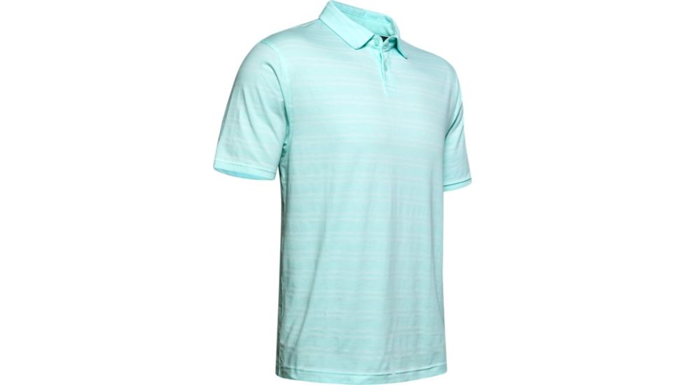 Under Armour Charged Cotton Scramble Stripe Polo - Mens, Extra Large, Aqua Float, 1323455791XL