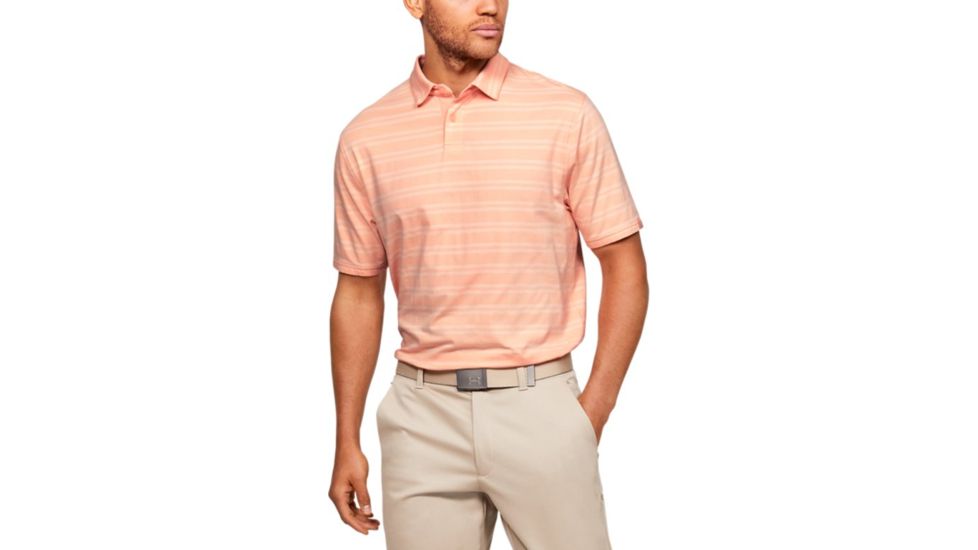 Under Armour Charged Cotton Scramble Stripe Polo - Mens, Medium, Calla, 1323455689MD