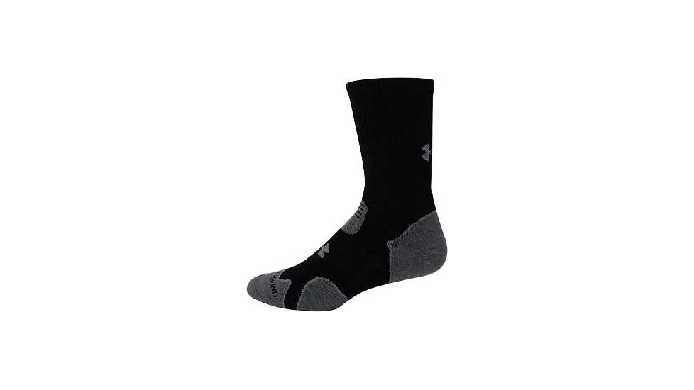 Under Armour Coldgear Hitch Heavy Cushion Boot Socks, Black/Gray, Large, UA4661-BLK/GRY-LG