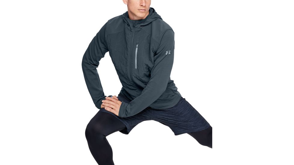 Under Armour ColdGear Reactor Hybrid Lite Jacket - Mens, Wire/Ash Gray, Small, 1348020-073-SM
