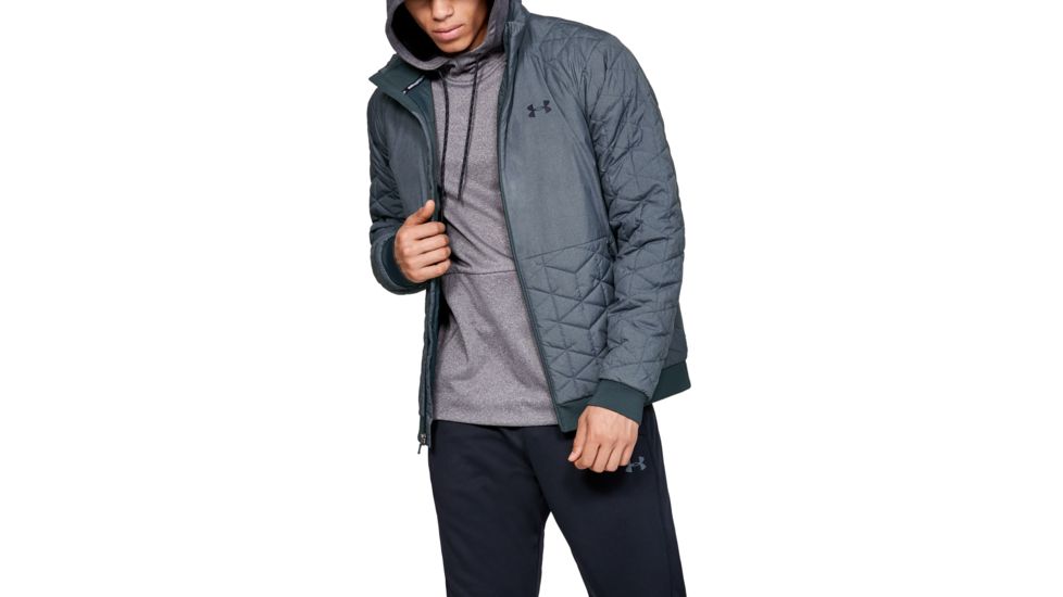 Under Armour ColdGear Reactor Performance Jacket - Mens, Wire/Black, Extra Large, 1342691-073-XL