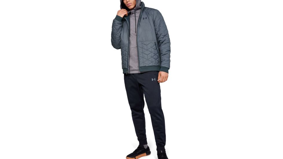 Under Armour ColdGear Reactor Performance Jacket - Mens, Wire/Black, Extra Large, 1342691-073-XL