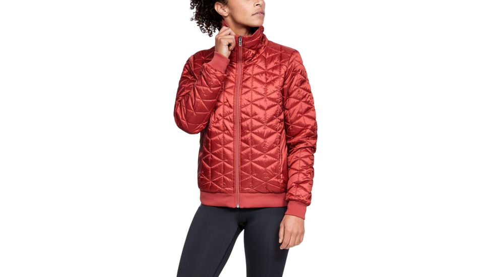 Under Armour ColdGear Reactor Performance Jacket - Womens, Fractal Pink/Daiquiri, Small, 1342792-692-SM