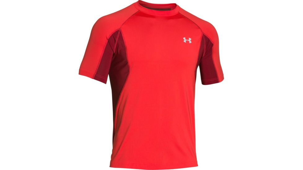 Under Armour CoolSwitch Trail Short Sleeve T-Shirt - Men's-Rocket Red/Reflective-Small
