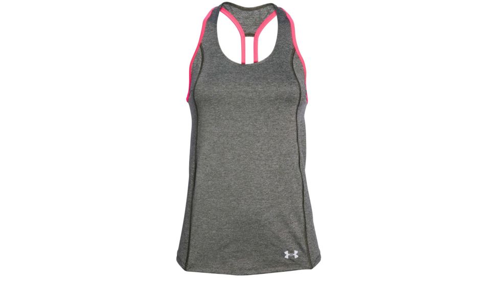 Under Armour CoolSwitch Trail Tank - Women's-Combat Green/Harmony Red/Reflective-Medium