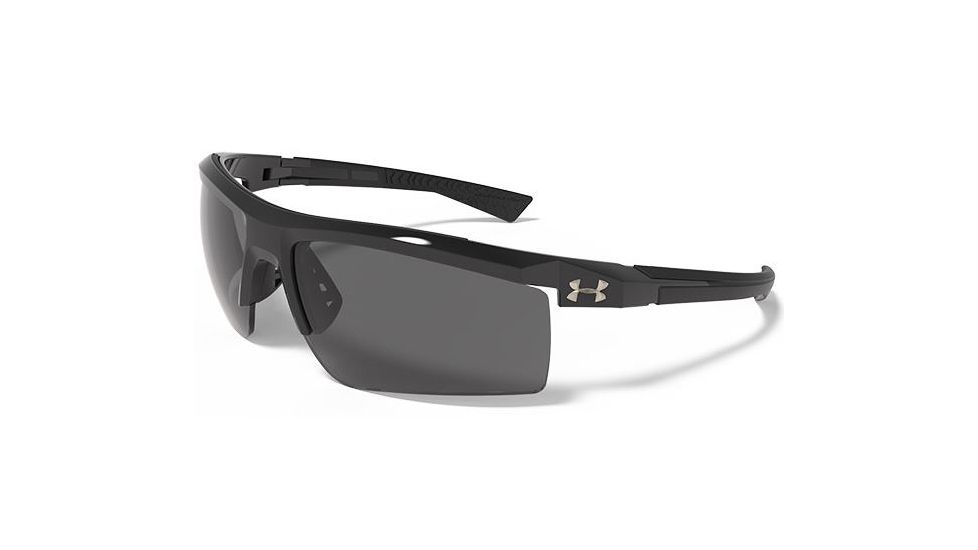 Under Armour Core 2.0 Storm Sunglasses, Shiny Black/Black Frame, Gray Polarized U8630082-000008