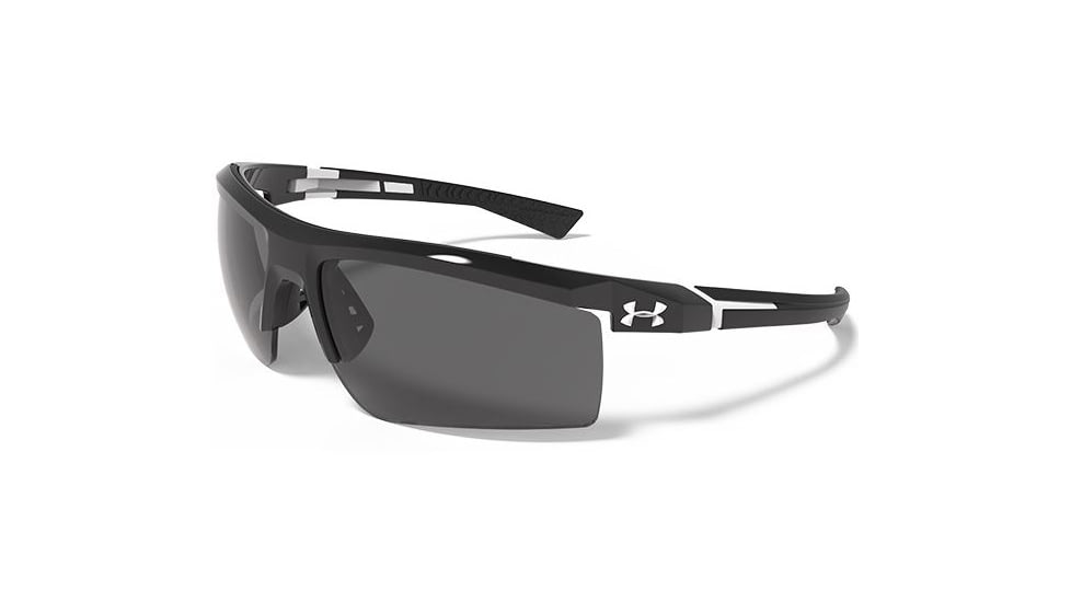 Under Armour Core 2.0 Sunglasses, Black/White Frame, Gray Multiflection Lens U8600082-001001