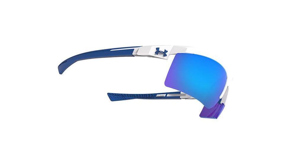 Under Armour Core 2.0 Sunglasses, White/Navy Frame, Gray Blue Multiflection Lens U8600082-104161