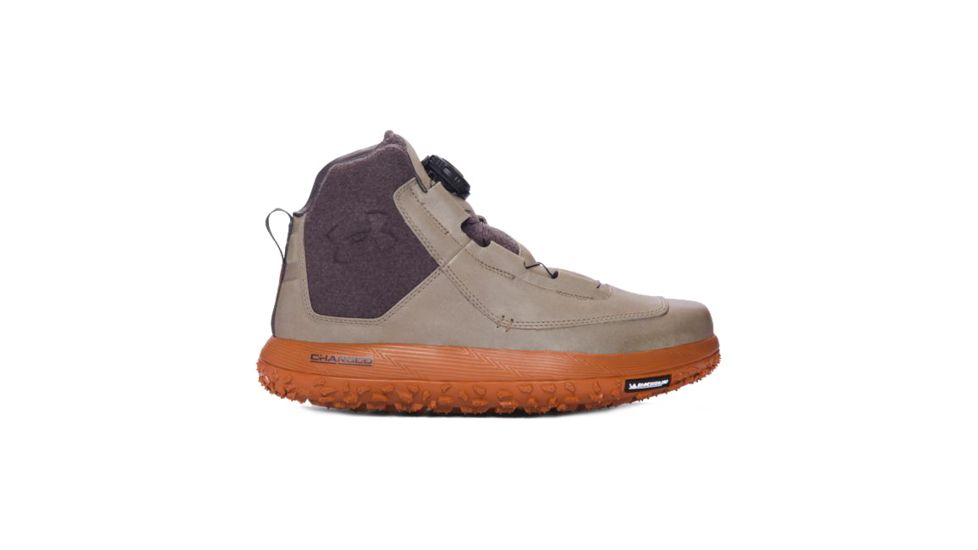 Under Armour Fat Tire Leather Hiking Boot - Men's-Dune/Orange/Char-Medium-10.5