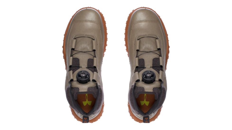 Under Armour Fat Tire Leather Hiking Boot - Men's-Dune/Orange/Char-Medium-10.5