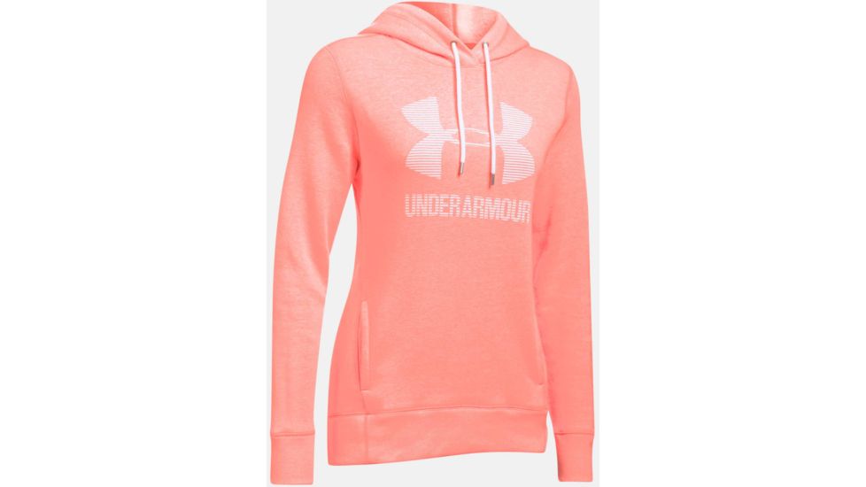 Under Armour Favorite Fleece Sportstyle Hoody - Women's-London Orange Heather/White-X-Small