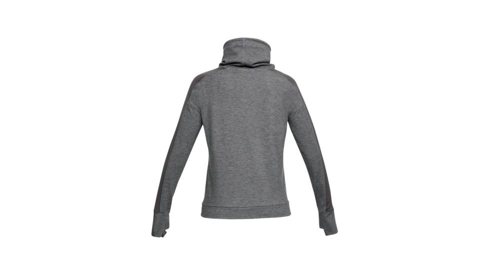Under Armour Featherweight Fleece Funnel Neck Hoodie - Women's, Charcoal Medium Heather/Charcoal/Neon Coral, Large, 1305498-019-LG