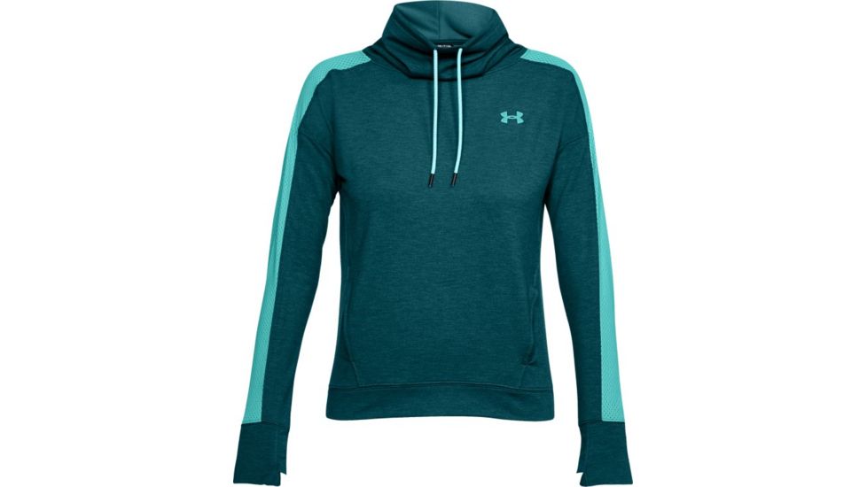 Under Armour Featherweight Fleece Funnel Neck - Women's, Tourmaline Teal/TROPICAL TIDE/TROPICAL TIDE, LG, 1305498-716-LG