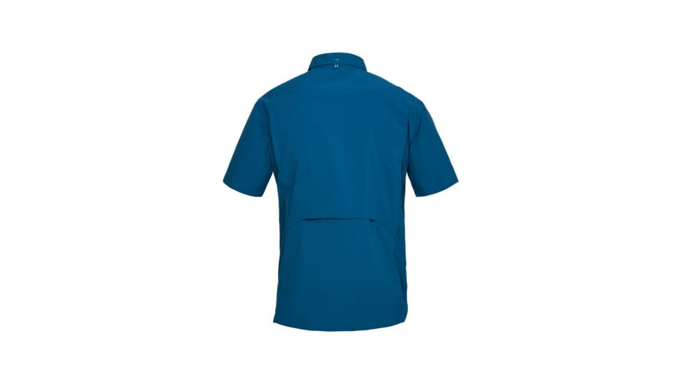 Under Armour Fish Hunter Short Sleeve Solid Shirt - Men's, Moroccan Blue AFS/Deprecated-Steel, Small, 1300037-487-SM