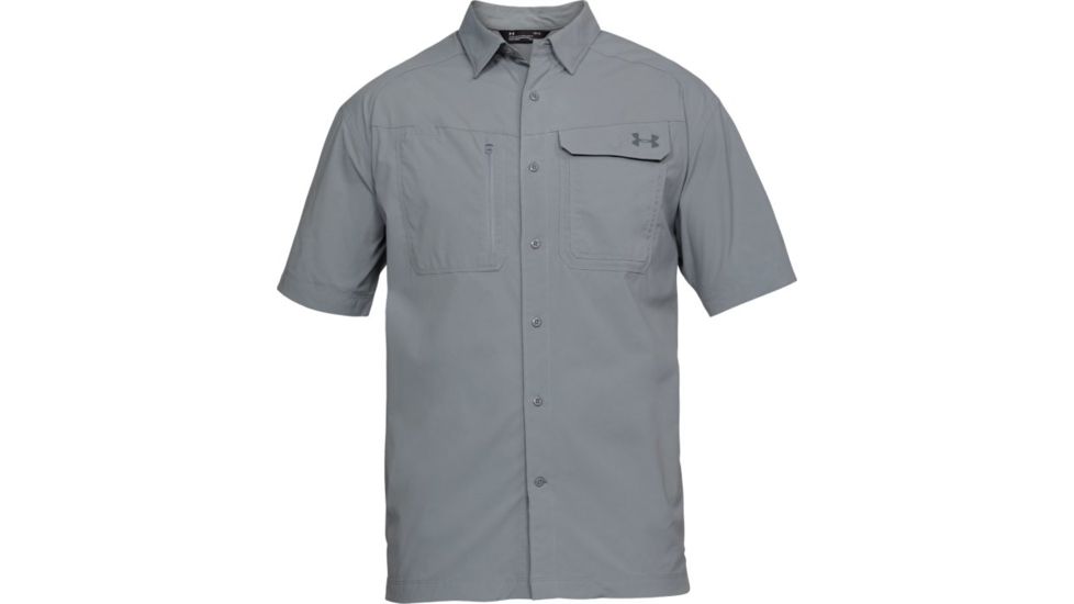 Under Armour Fish Hunter Short Sleeve Solid, Steel/Graphite, SM, 1300037-035-SM