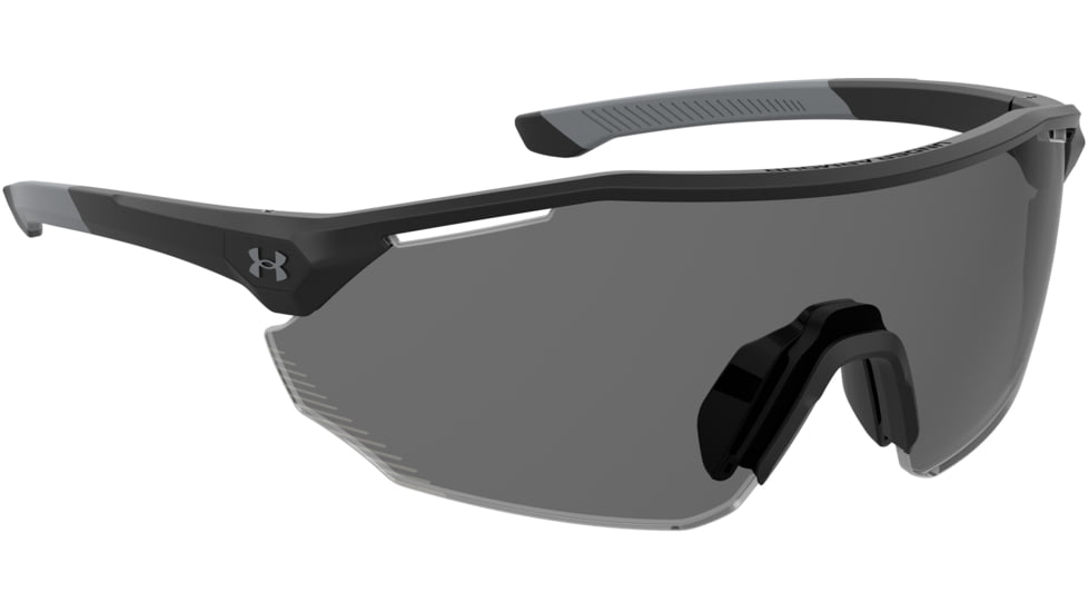 Under Armour Force 2 Sunglasses with Matte Black Frame and Grey Lens, Medium, UA0011S 003-KA