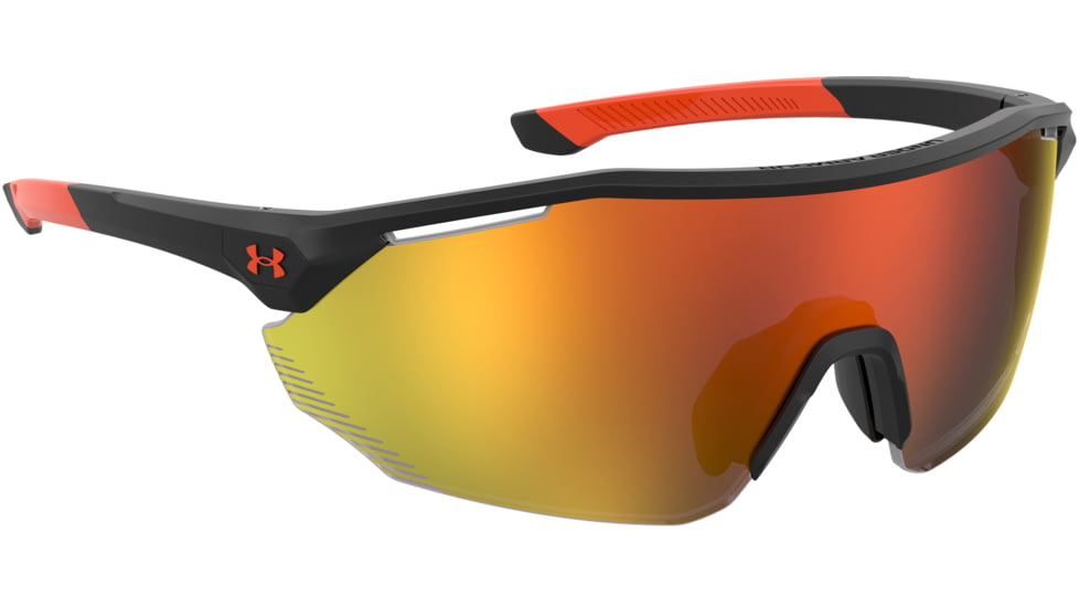 Under Armour Force 2 Sunglasses with Matte Black/Grey Frame and Orange Mirror Lens, Medium, UA0011S RC2-50