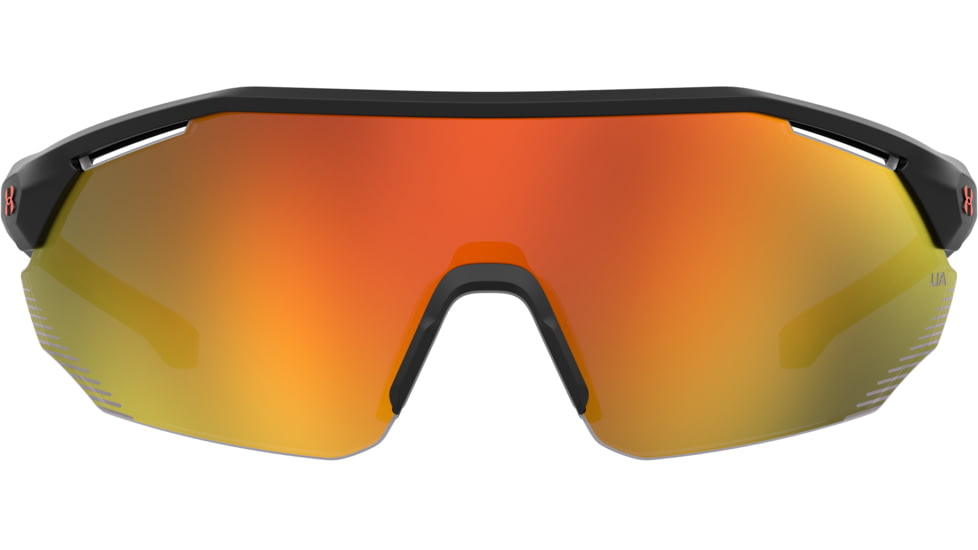 Under Armour Force 2 Sunglasses with Matte Black/Grey Frame and Orange Mirror Lens, Medium, UA0011S RC2-50