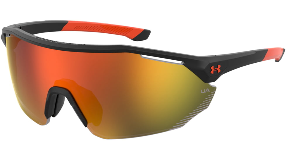 Under Armour Force 2 Sunglasses with Matte Black/Grey Frame and Orange Mirror Lens, Medium, UA0011S RC2-50