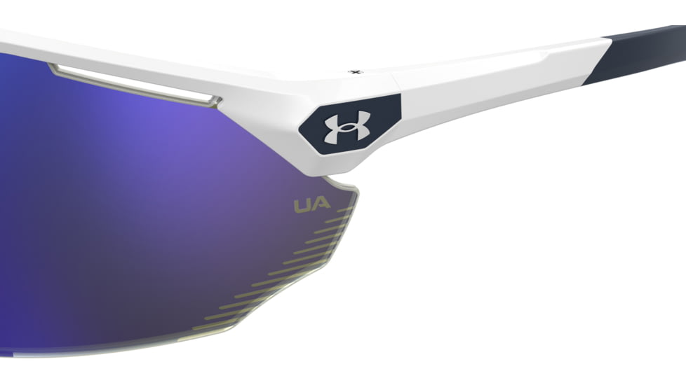 Under Armour Force 2 Sunglasses with Matte White/Grey Frame and Blue Mirror Lens, Medium, UA0011S WWK-W1