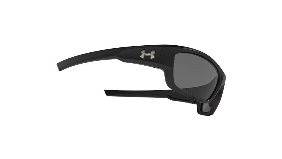 Under Armour Force Storm Sunglasses, Satin Black/Black Frame, Gray Polarized Lens U8630086-010108