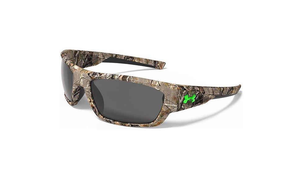 Under Armour Force Sunglasses, Satin Real Tree/Black Frame, Gray Lens U8630086-878700