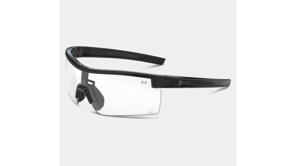 Under Armour Freedom,Satin Black Frame,Logo,Gray,Yellow &amp; Clear Lenses, U8630069-010195