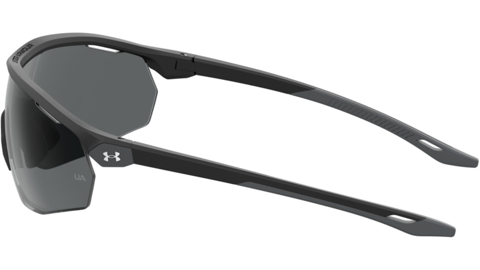 Under Armour Gametime Sunglasses with Matte Black Frame and Grey Lens, Medium, UA0003GS 003-KA