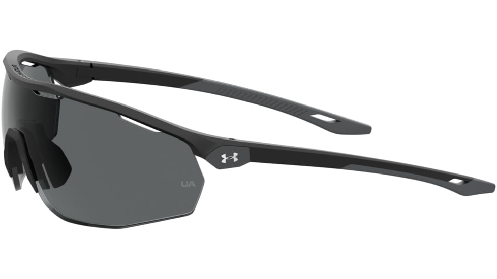Under Armour Gametime Sunglasses with Matte Black Frame and Grey Lens, Medium, UA0003GS 003-KA