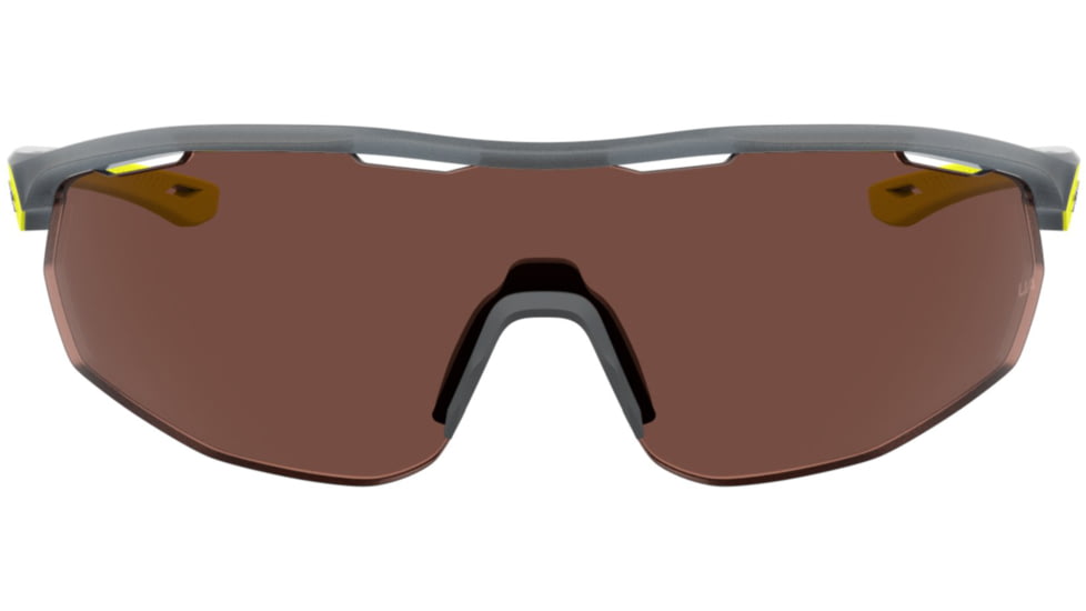 Under Armour Gametime Sunglasses with Matte Opal Grey Frame and Brown Polarized/Hi-Contrast Lens, Medium, UA0003GS 0UV-6A