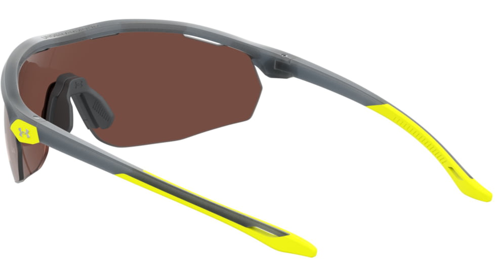 Under Armour Gametime Sunglasses with Matte Opal Grey Frame and Brown Polarized/Hi-Contrast Lens, Medium, UA0003GS 0UV-6A