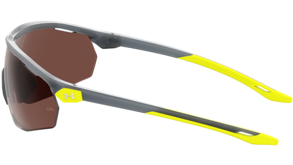Under Armour Gametime Sunglasses with Matte Opal Grey Frame and Brown Polarized/Hi-Contrast Lens, Medium, UA0003GS 0UV-6A