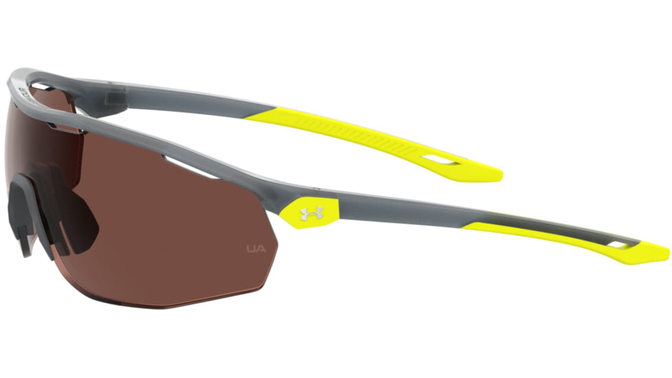 Under Armour Gametime Sunglasses with Matte Opal Grey Frame and Brown Polarized/Hi-Contrast Lens, Medium, UA0003GS 0UV-6A