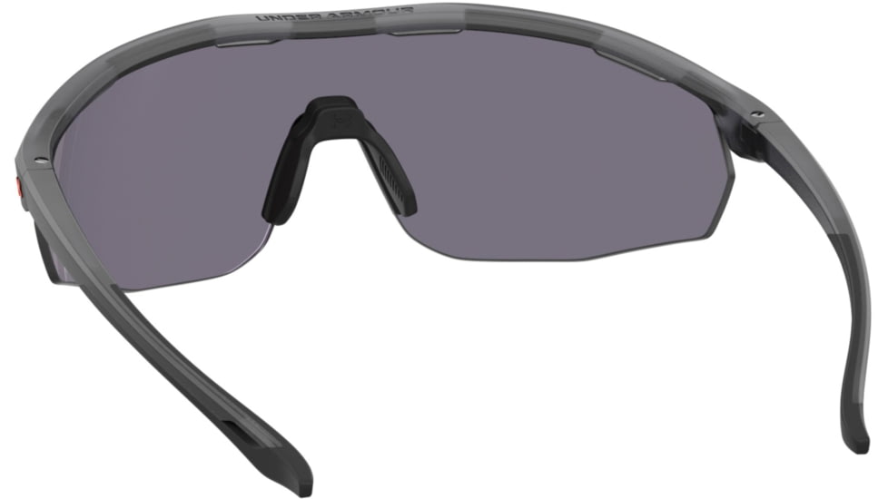 Under Armour Gametime Sunglasses with Matte Transparent Grey Frame and Baseball Tuned Orange Mirror Lens, Medium, UA0003GS KB7-50