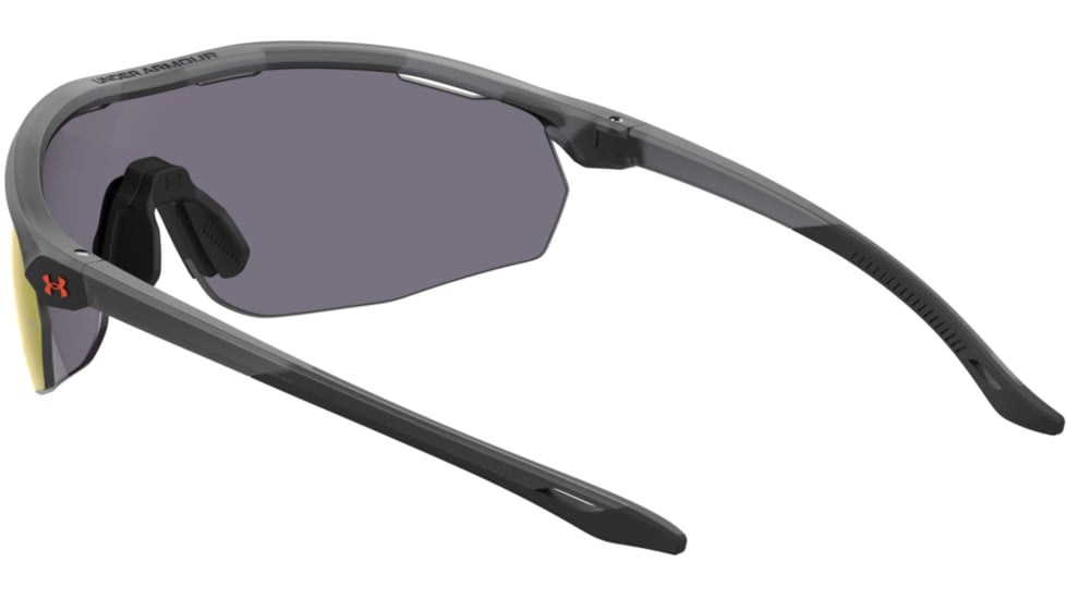 Under Armour Gametime Sunglasses with Matte Transparent Grey Frame and Baseball Tuned Orange Mirror Lens, Medium, UA0003GS KB7-50