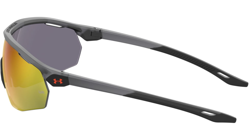 Under Armour Gametime Sunglasses with Matte Transparent Grey Frame and Baseball Tuned Orange Mirror Lens, Medium, UA0003GS KB7-50