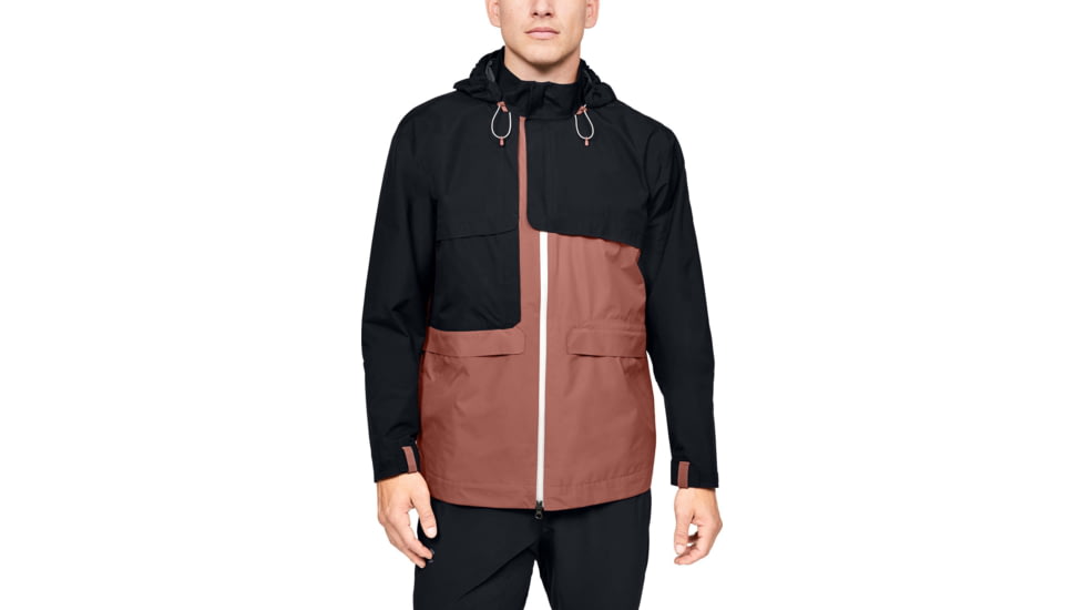 Under Armour GORE-TEX Paclite Rain Jacket - Mens, Black / Cedar Brown / Black, 13509480012X