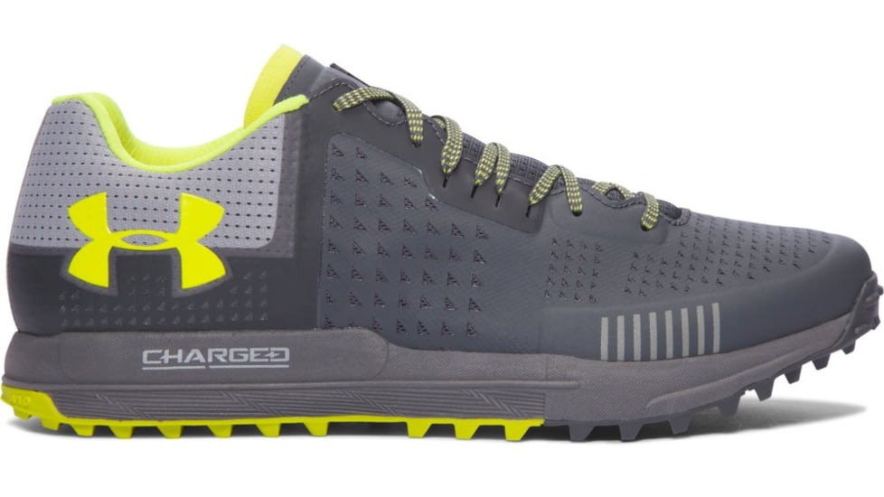 Under Armour Horizon RTT Trail Running Shoe - Men's-Rhino/Gray/Yellow-Medium-9.5